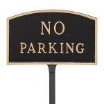 5.5" x 9" Small Arch No Parking Statement Plaque Sign with 23" lawn stake