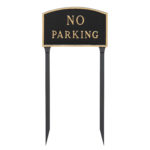 13" x 21" Large Arch No Parking Statement Plaque Sign with 23" lawn stake