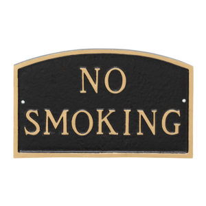 10" x 15" Standard Arch No Smoking Statement Plaque Sign Black with Gold Lettering