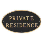 6" x 10" Small Oval Private Residence Statement Plaque Sign