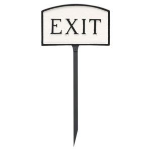 5.5" x 9" Small Arch Exit Statement Plaque Sign with 23" lawn stake