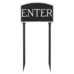10" x 15" Standard Arch Enter Statement Plaque Sign with 23" lawn stake