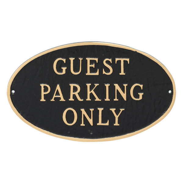 10" x 18" Large Oval Guest Parking only Statement Plaque Sign