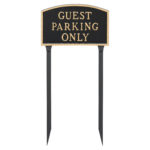 13" x 21" Large Arch Guest Parking Only Statement Plaque Sign with 23" lawn stake