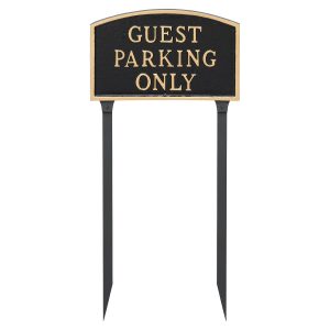 13" x 21" Large Arch Guest Parking Only Statement Plaque Sign with 23" lawn stake