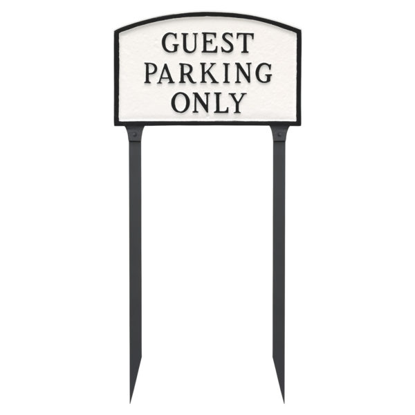 10" x 15" Standard Arch Guest Parking Only Statement Plaque Sign with 23" lawn stake