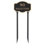 10" x 15" Standard No Soliciting Statement Plaque Sign with 23" lawn Stake