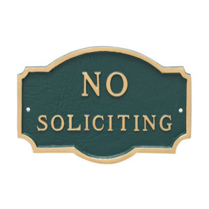 10" x 15" Standard No Soliciting Statement Plaque Sign