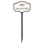 4.5" x 7.15"  No Soliciting Statement Plaque Sign with 23" lawn Stake