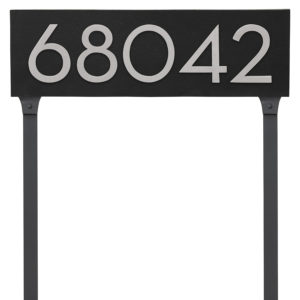 Floating Modern 4" Number Horizontal Address Plaque with Lawn Stakes (5 digits)
