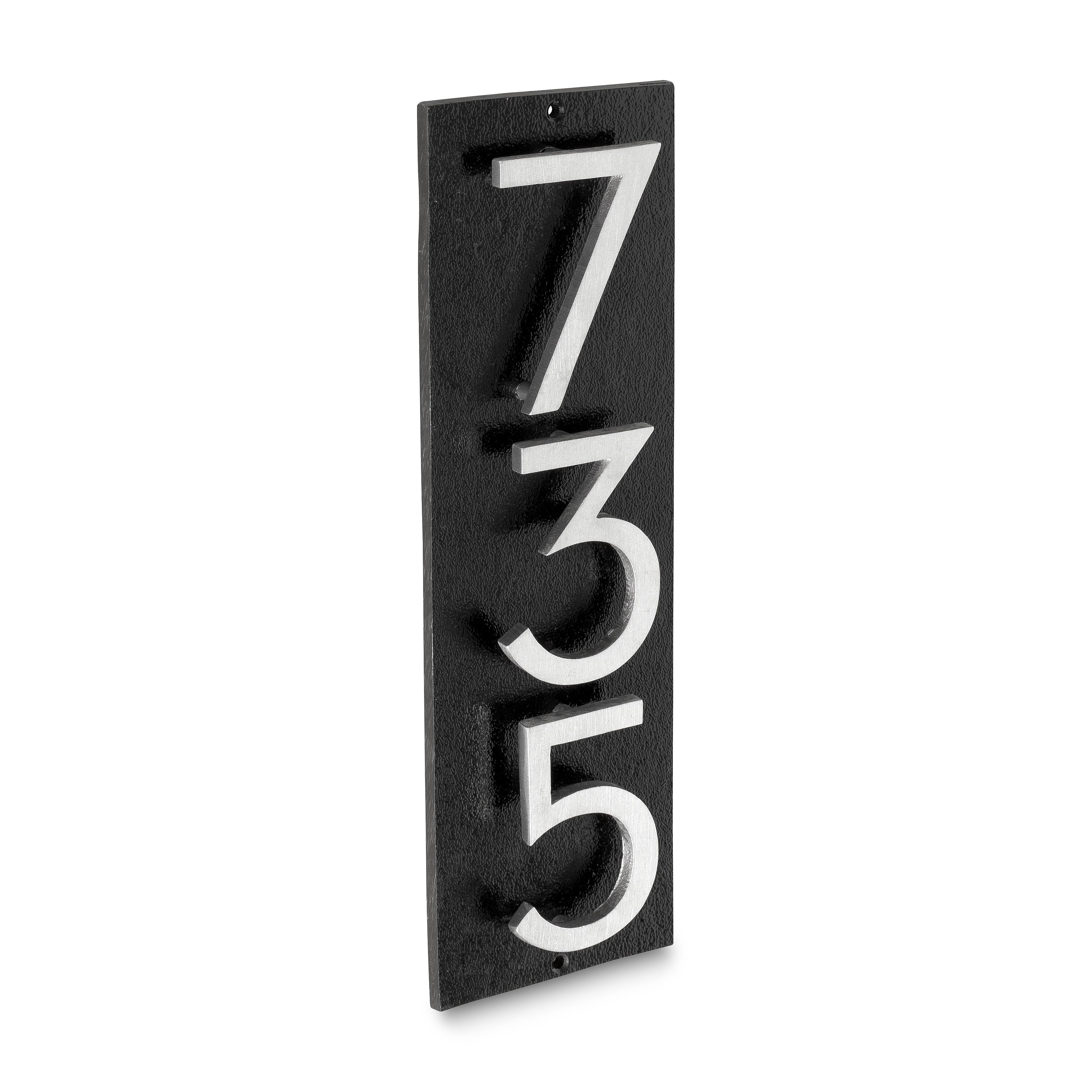 Floating Modern 4″ Number Vertical Address Plaque (3 digit) The