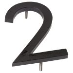 16" Black Aluminum floating or flat Modern House Numbers 0-9