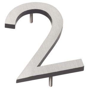 4" Satin Nickel/Black Two Tone Aluminum floating or flat Modern House Numbers 0-9