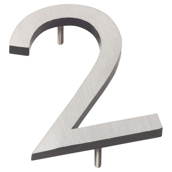 8" Satin Nickel/Black Two Tone Aluminum floating or flat Modern House Numbers 0-9