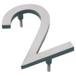 6" Satin Nickel/Hunter Green Two Tone Aluminum floating or flat Modern House Numbers 0-9