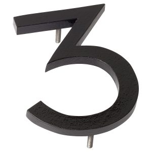 10" Black Aluminum floating or flat Modern House Numbers 0-9