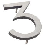 24" Satin Nickel/Black Two Tone Aluminum floating or flat Modern House Numbers 0-9