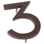 10" Roman Bronze Aluminum floating or flat Modern House Numbers 0-9