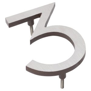 12" Satin Nickel/Roman Bronze Two Tone Aluminum floating or flat Modern House Numbers 0-9