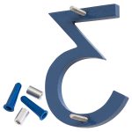 16" Sea Blue Aluminum floating or flat Modern House Numbers 0-9