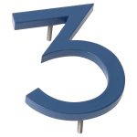 24" Sea Blue Aluminum floating or flat Modern House Numbers 0-9