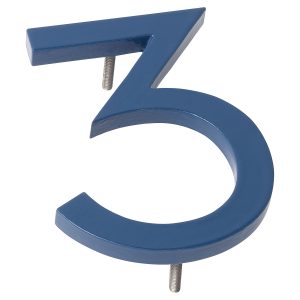 24" Sea Blue Aluminum floating or flat Modern House Numbers 0-9