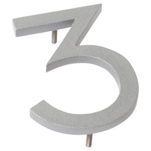 10" Silver Aluminum floating or flat Modern House Numbers 0-9