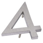 12" Brushed Aluminum floating or flat Modern House Numbers 0-9