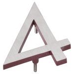 12" Satin Nickel/Brick Red Two Tone Aluminum floating or flat Modern House Numbers 0-9