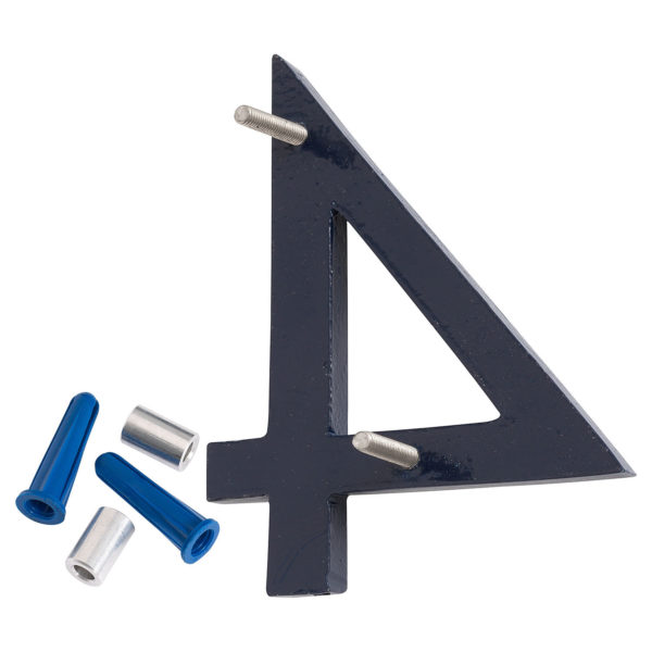 10" Navy Aluminum floating or flat Modern House Numbers 0-9