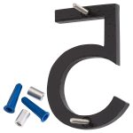 4" Black Aluminum floating or flat Modern House Numbers 0-9