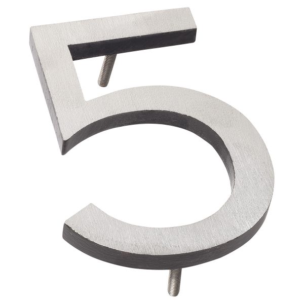 6" Satin Nickel/Black Two Tone Aluminum floating or flat Modern House Numbers 0-9