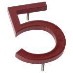 24" Brick Red Aluminum floating or flat Modern House Numbers 0-9