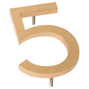 24" Gold Aluminum floating or flat Modern House Numbers 0-9