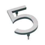 4" Satin Nickel/Hunter Green Two Tone Aluminum floating or flat Modern House Numbers 0-9