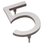 6" Satin Nickel/Sand Two Tone Aluminum floating or flat Modern House Numbers 0-9