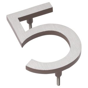 6" Satin Nickel/Sand Two Tone Aluminum floating or flat Modern House Numbers 0-9