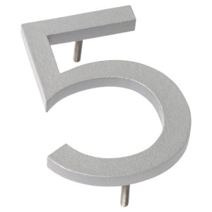 12" Silver Aluminum floating or flat Modern House Numbers 0-9