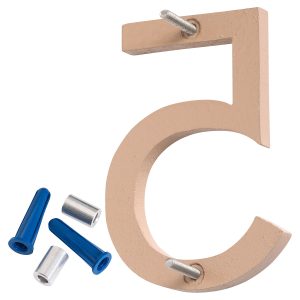 16" Taupe Aluminum floating or flat Modern House Numbers 0-9