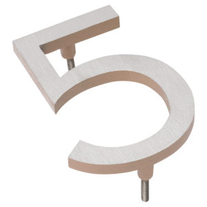 16" Satin Nickel/Taupe Two Tone Aluminum floating or flat Modern House Numbers 0-9