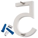 6" White Aluminum floating or flat Modern House Numbers 0-9