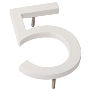 24" White Aluminum floating or flat Modern House Numbers 0-9