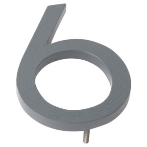 12" Gray Aluminum floating or flat Modern House Numbers 0-9