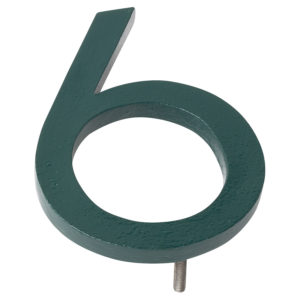 16" Hunter Green Aluminum floating or flat Modern House Numbers 0-9