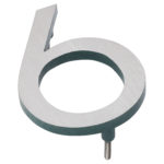 10" Satin Nickel/Hunter Green Two Tone Aluminum floating or flat Modern House Numbers 0-9