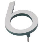 8" Satin Nickel/Hunter Green Two Tone Aluminum floating or flat Modern House Numbers 0-9