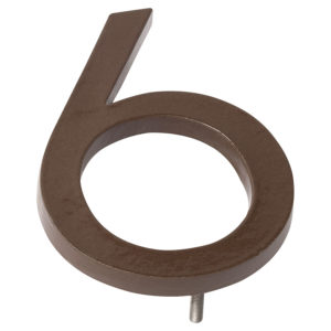 6" Sand Aluminum floating or flat Modern House Numbers 0-9