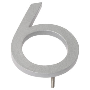 16" Silver Aluminum floating or flat Modern House Numbers 0-9