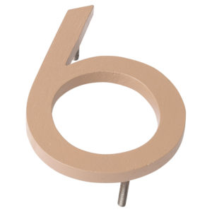 4" Taupe Aluminum floating or flat Modern House Numbers 0-9