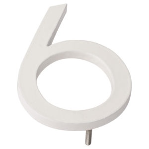 12" White Aluminum floating or flat Modern House Numbers 0-9